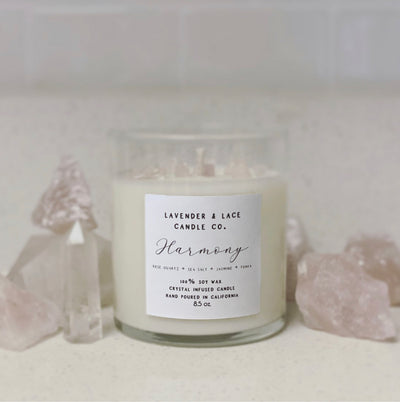 Harmony Crystal Candle - Lavender and Lace Candles