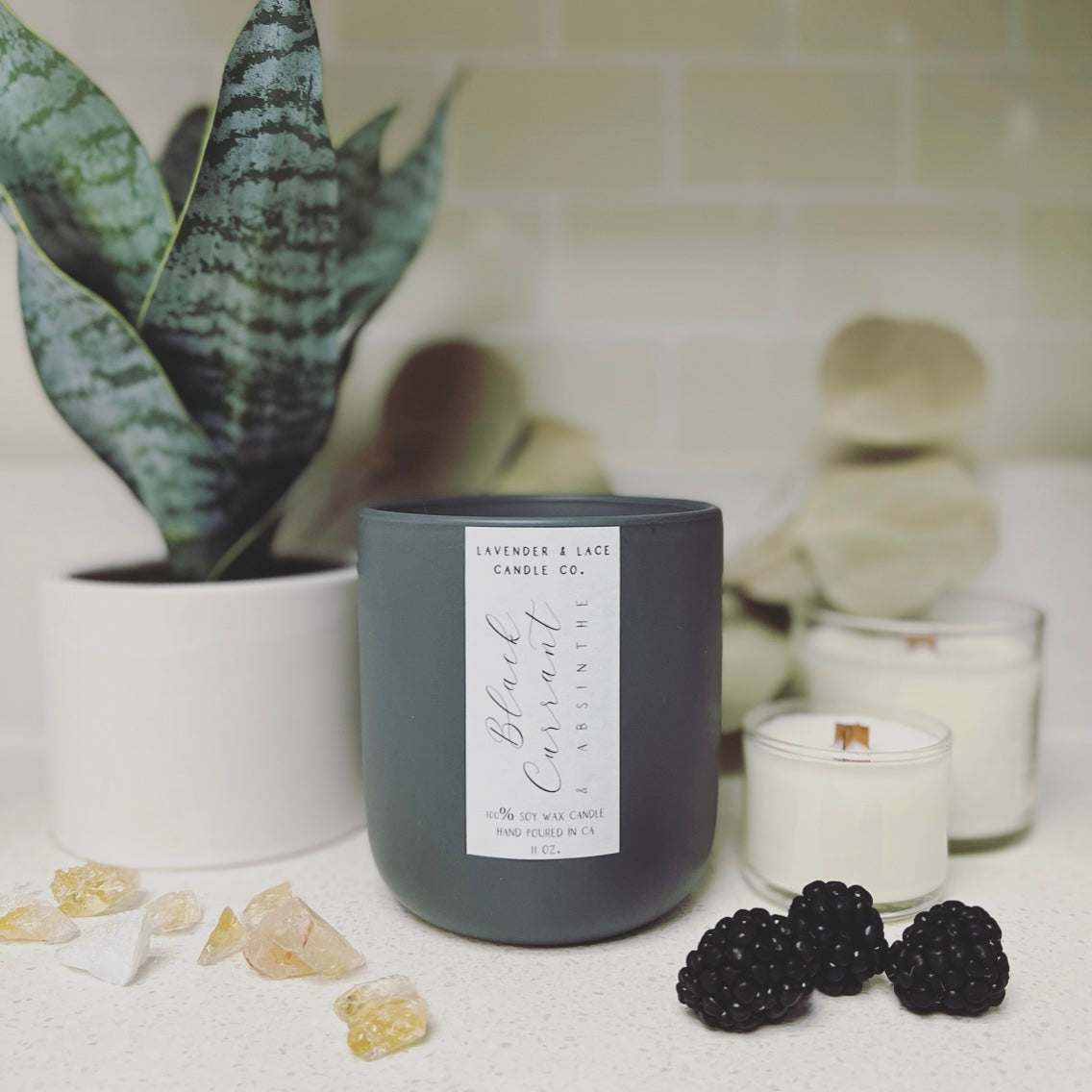Black Currant & Absinthe Luxe Candle - Lavender and Lace Candles